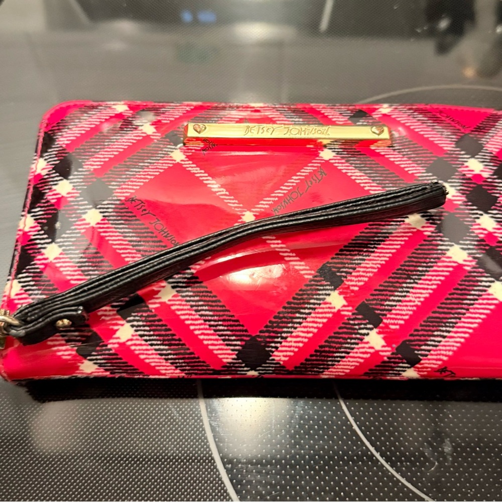 Betsey Johnson Plaid Wristlet